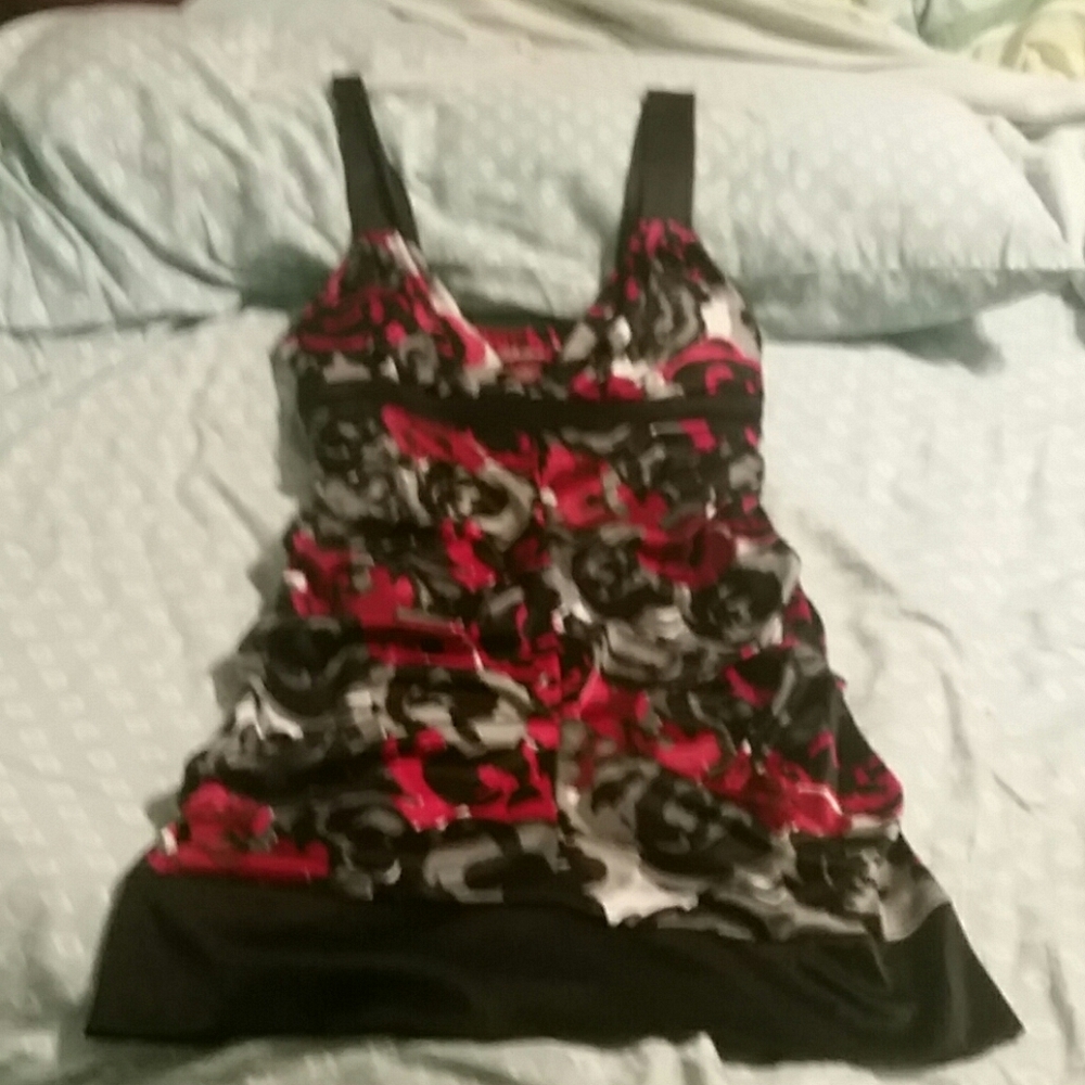 Black with rose accents cinch dress